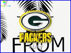 Green Bay Packers Logo Lamp Light Neon Sign 17x17 With HD Vivid Printing