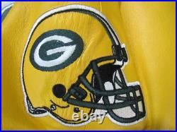 Green Bay Packers Men Large Embroidered Full Zip All Leather Jacket PAMZ 994
