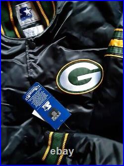 Green Bay Packers Men's Quilt Lined Front Snap Starter Jacket XL, 2X or 4X