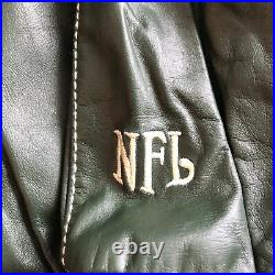 Green Bay Packers Mens Large Embroidered Full Zip All Leather Jacket