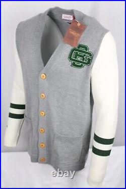 Green Bay Packers Mitchell & Ness GB Cardigan Sweater Size Medium Gray TSWT3411