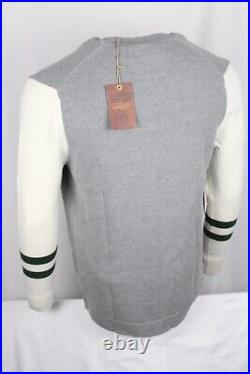 Green Bay Packers Mitchell & Ness GB Cardigan Sweater Size Medium Gray TSWT3411