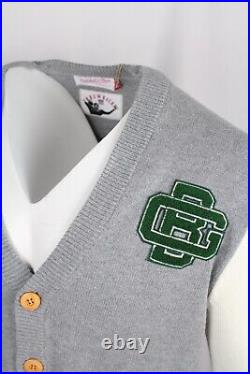 Green Bay Packers Mitchell & Ness GB Cardigan Sweater Size Medium Gray TSWT3411