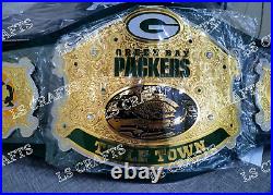 Green Bay Packers NFL Championship Belt Adult Size 2mm Brass