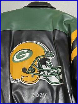 Green Bay Packers NFL Football Vtg Varsity Bomber Sweater Sports Jacket Sz-L-NWT
