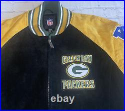 Green Bay Packers NFL GIII Apparel Men's Full Zip Suede Leather Jacket Sz. XXL