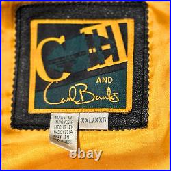 Green Bay Packers NFL Mens Leather Jacket Sz XXL Black Green Zip Up Bomber