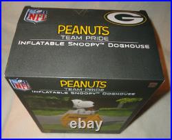 Green Bay Packers NFL Peanuts Lighted 5 Ft Inflatable Snoopy Doghouse New In Box