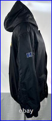 Green Bay Packers NFL Pro Line Black Winter Hooded Jacket Fleece Lining Sz XXL