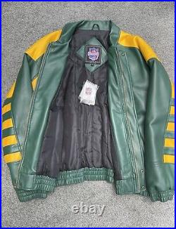Green Bay Packers NFL Vtg Football Varsity Bomber Sweater Jacket Coat 2XL NWT
