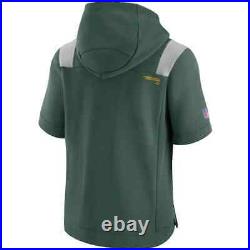 Green Bay Packers NIKE Sideline Showout Short Sleeve Full Zip Hoodie Mens XL