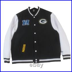 Green Bay Packers New Era Third Down Varsity Jacket Mens 2XL Black Snap Bomber