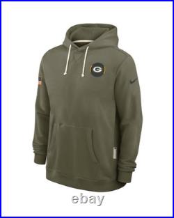 Green Bay Packers Nike 2025 Salute Service Sideline Dri-Fit Hoodie Adult 2XL NWT
