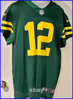 Green Bay Packers Nike Aaron Rodgers Authentic Throwback Home Jersey Sz 48