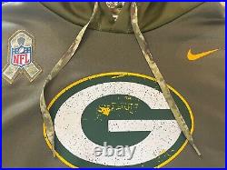 Green Bay Packers Nike Custom Salute To Service Sleeveless Hoodie Medium Green