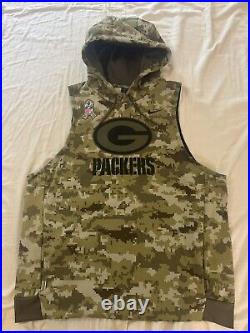 Green Bay Packers Nike Custom Salute To Service Sleeveless Hoodie XL Camo
