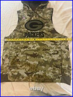 Green Bay Packers Nike Custom Salute To Service Sleeveless Hoodie XL Camo
