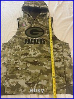 Green Bay Packers Nike Custom Salute To Service Sleeveless Hoodie XL Camo