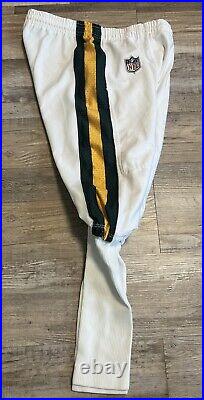 Green Bay Packers Nike Game Worn Used Pants WHITE Color Rush Size 36 With SOCKS