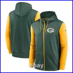 Green Bay Packers Nike Performance Full-Zip Hoodie Men's 2023 NFL Therma-FIT New