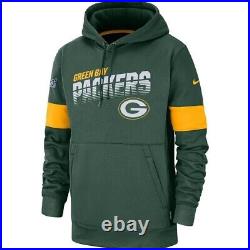 Green Bay Packers Nike Sideline Logo Performance Pullover Hoodie Men's Large NFL
