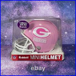 Green Bay Packers Pink Riddell Speed Mini Helmet NIB Breast Cancer Awareness