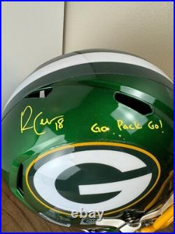 Green Bay Packers Randall Cobb Signed Replica Flash Full Size Helmet JSA