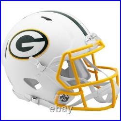 Green Bay Packers Riddell Flat White Matte Revolution Speed Authentic Helmet