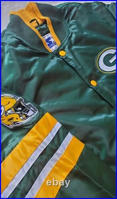 Green Bay Packers Scout Varsity Starter Jacket Full Snap Quilt Lined Sz Large