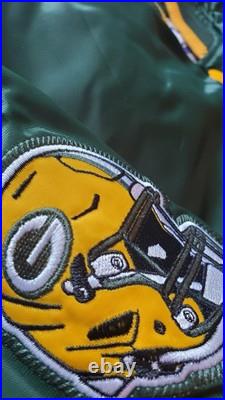 Green Bay Packers Scout Varsity Starter Jacket Full Snap Quilt Lined Sz Large