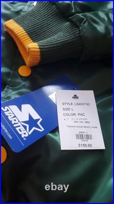 Green Bay Packers Scout Varsity Starter Jacket Full Snap Quilt Lined Sz Large