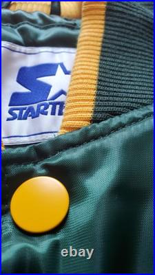 Green Bay Packers Scout Varsity Starter Jacket Full Snap Quilt Lined Sz Large