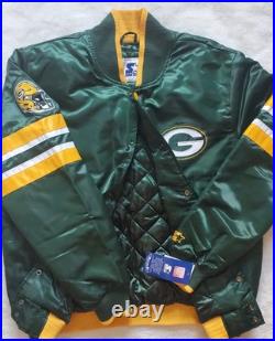Green Bay Packers Scout Varsity Starter Jacket Full Snap Quilt Lined Sz Large