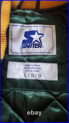 Green Bay Packers Scout Varsity Starter Jacket Full Snap Quilt Lined Sz Large
