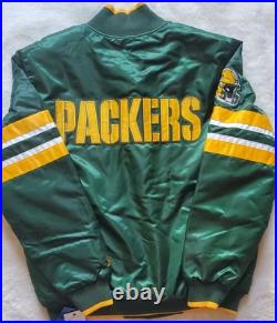 Green Bay Packers Scout Varsity Starter Jacket Full Snap Quilt Lined Sz Large