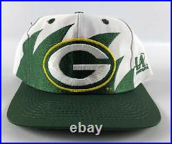 Green Bay Packers Sharktooth Snapback Baseball Hat Logo Athletic Pro Line White