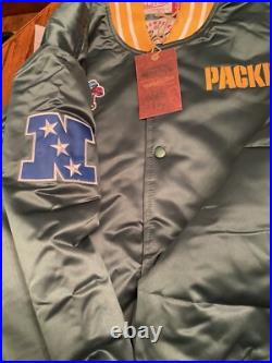 Green Bay Packers Super Bowl 31 Mitchell & Ness NFL Heavyweight Satin Jacket New