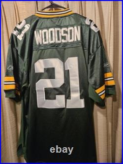 Green Bay Packers Super Bowl NFL #21 Charles Woodson Jersey Sz60 Sewn On. Huge