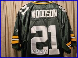 Green Bay Packers Super Bowl NFL #21 Charles Woodson Jersey Sz60 Sewn On. Huge