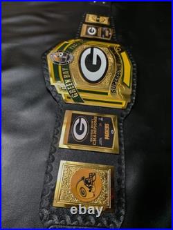 Green Bay Packers Super Bowl NFL Champion Title Belt 2MM Brass Adult Size