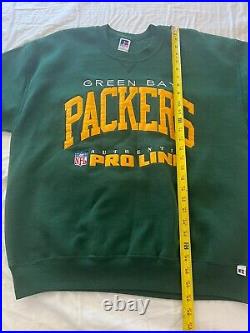 Green Bay Packers Sweatshirt XL Green Russell Pro Line Rare