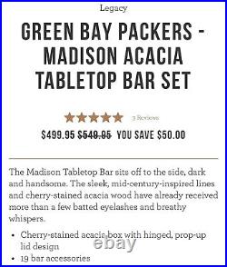 Green Bay Packers Tabletop Bar Set