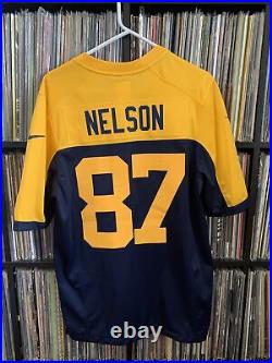 Green Bay Packers Throwback Jersey Jordy Nelson Nike Acme Mens Medium #87 Rare