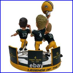 Green Bay Packers Triple QB Bobblehead Set Aaron Rodgers Brett Favre Bart Starr