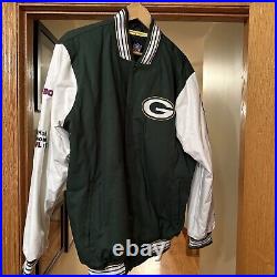 Green Bay Packers VTG NFL Superbowl Champions Varsity Bomber Jacket Size Large