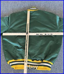 Green Bay Packers VTG Starter Satin Bomber Jacket NFL Patch Quilted XL