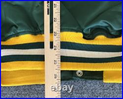 Green Bay Packers VTG Starter Satin Bomber Jacket NFL Patch Quilted XL
