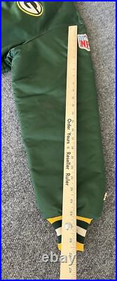 Green Bay Packers VTG Starter Satin Bomber Jacket NFL Patch Quilted XL