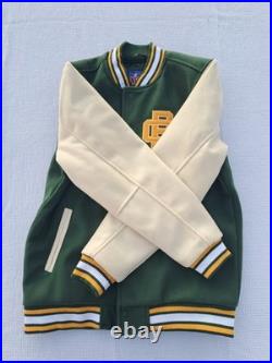 Green Bay Packers Varsity Letter Jacket Coat Men's Small NFL Football Green Gold