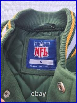 Green Bay Packers Varsity Letter Jacket Coat Men's Small NFL Football Green Gold